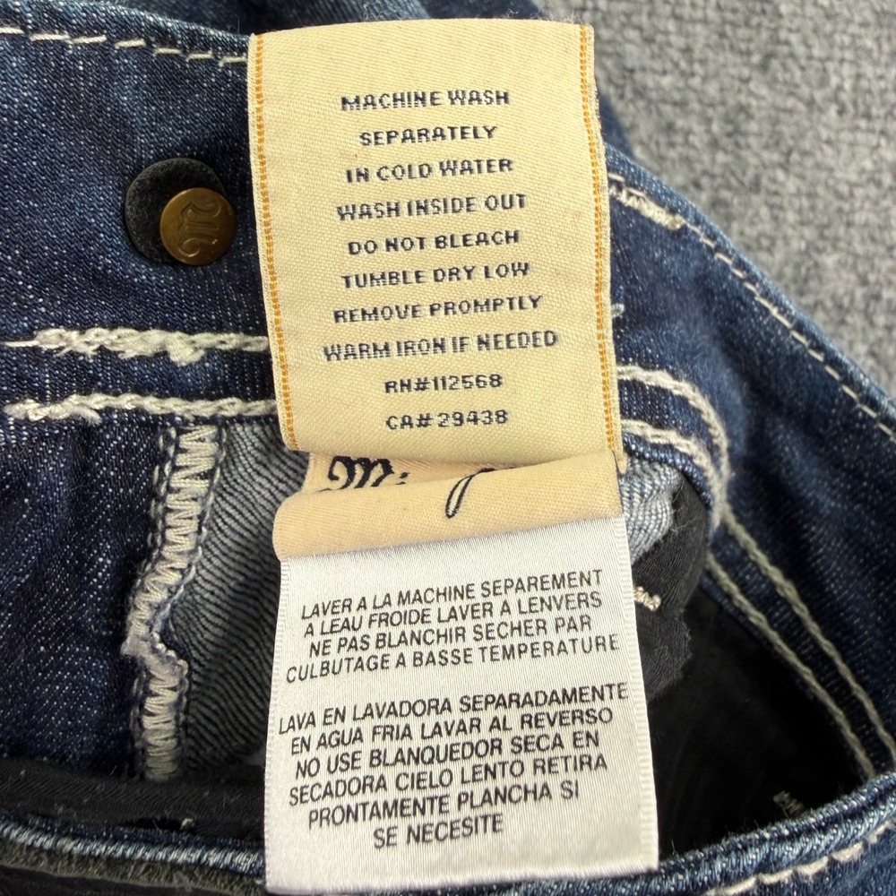 Miss Me Jeans Womens 27 (Fits 30x31) Dark Wash Skinny Buckle Flap Pocket Denim - Picture 8 of 16